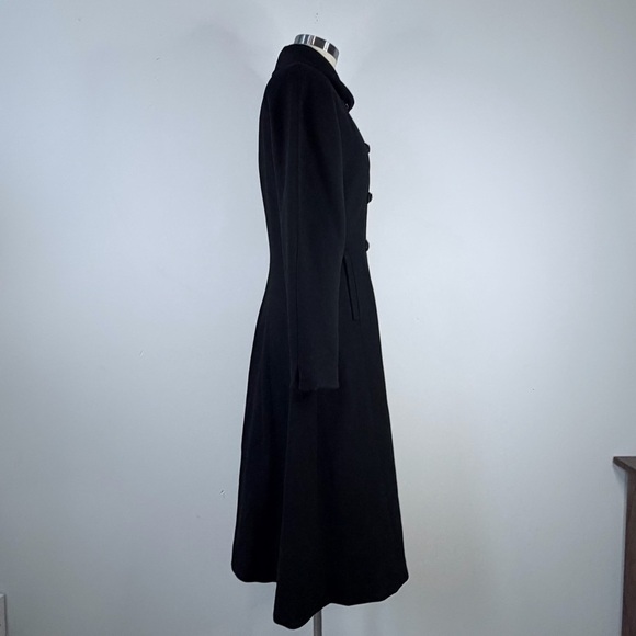 Vintage Ransohoffs 60s Black Wool Princess Coat Frog Closure Jacket XS S - Picture 7 of 13